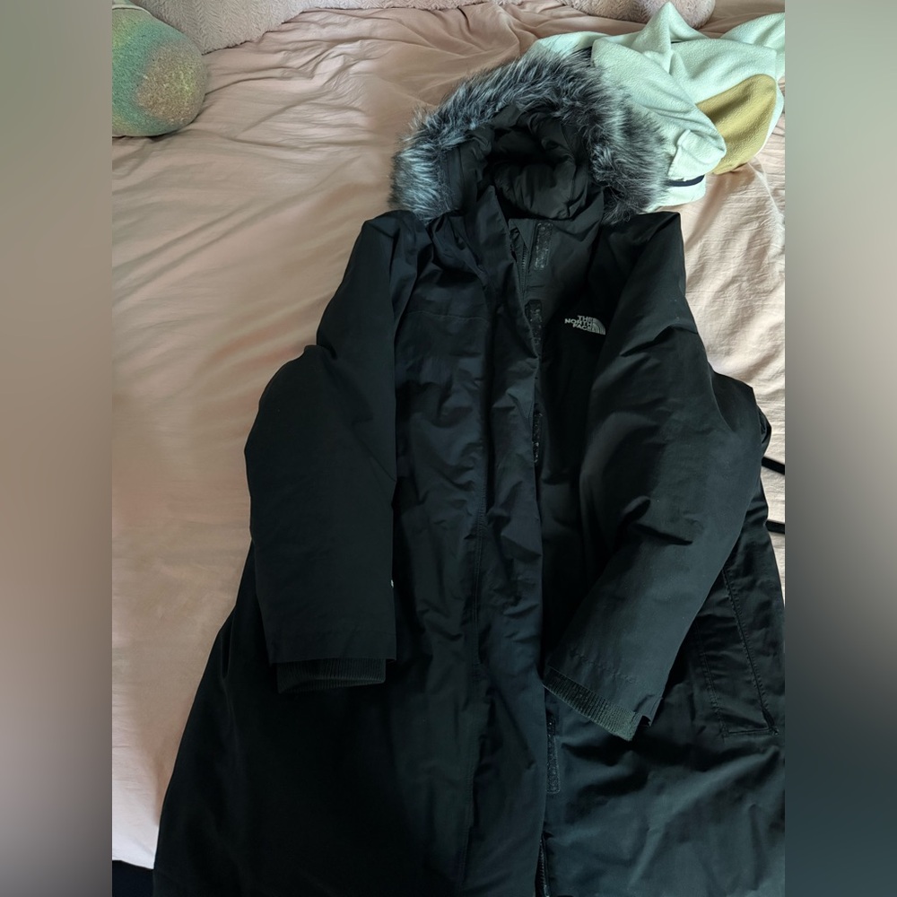 The North Face Black Coat with Faux Fur Trim